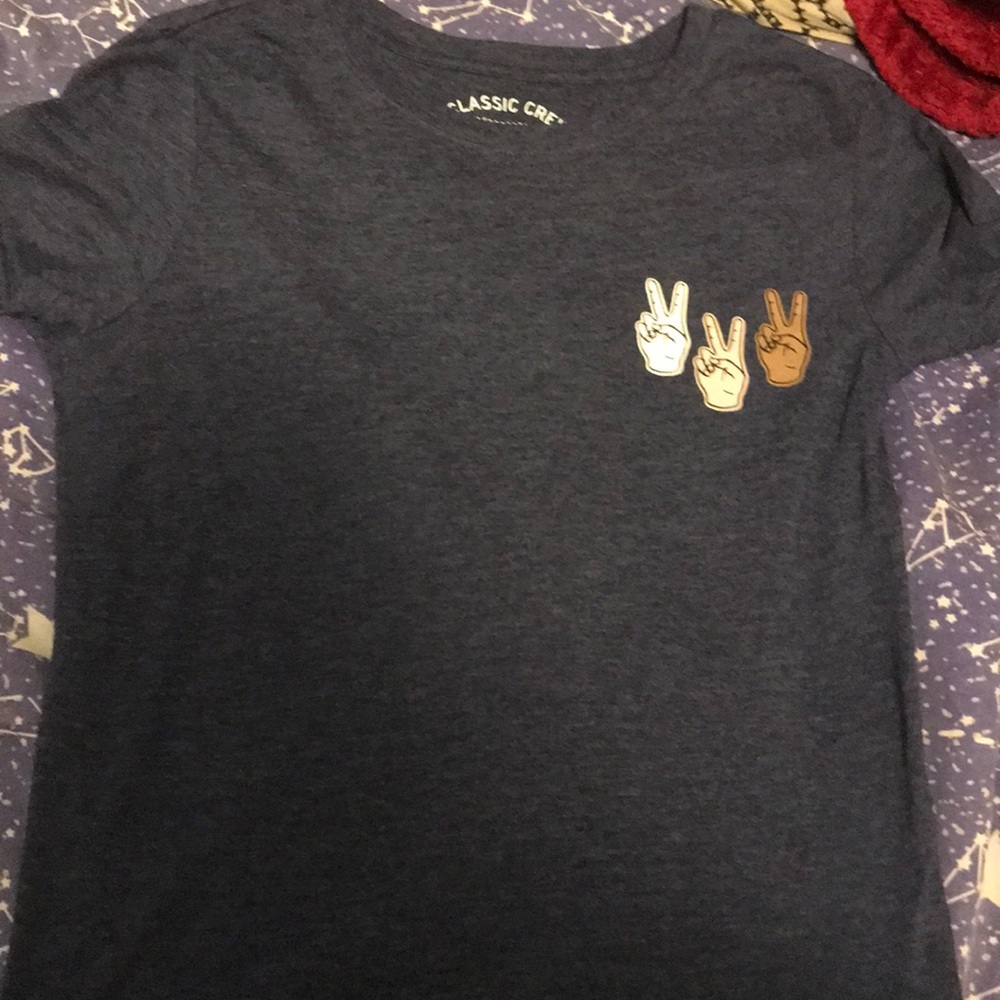 Navy blue peace sign shirt